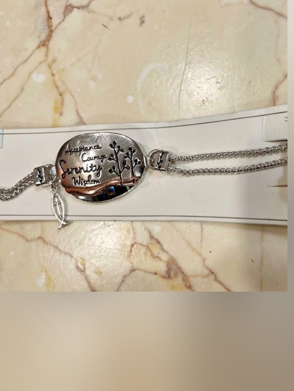 Silver Inspirational Double-Chain Bracelet
